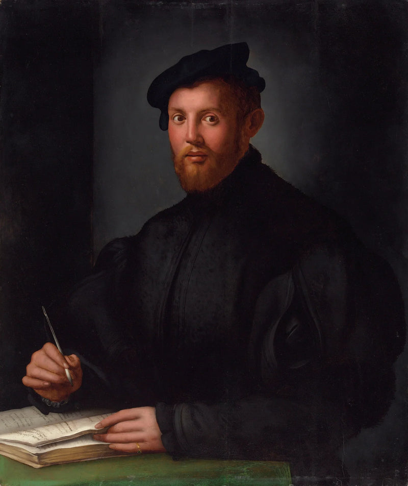 Portret młodego mężczyzny w czerni z książką - Bronzino