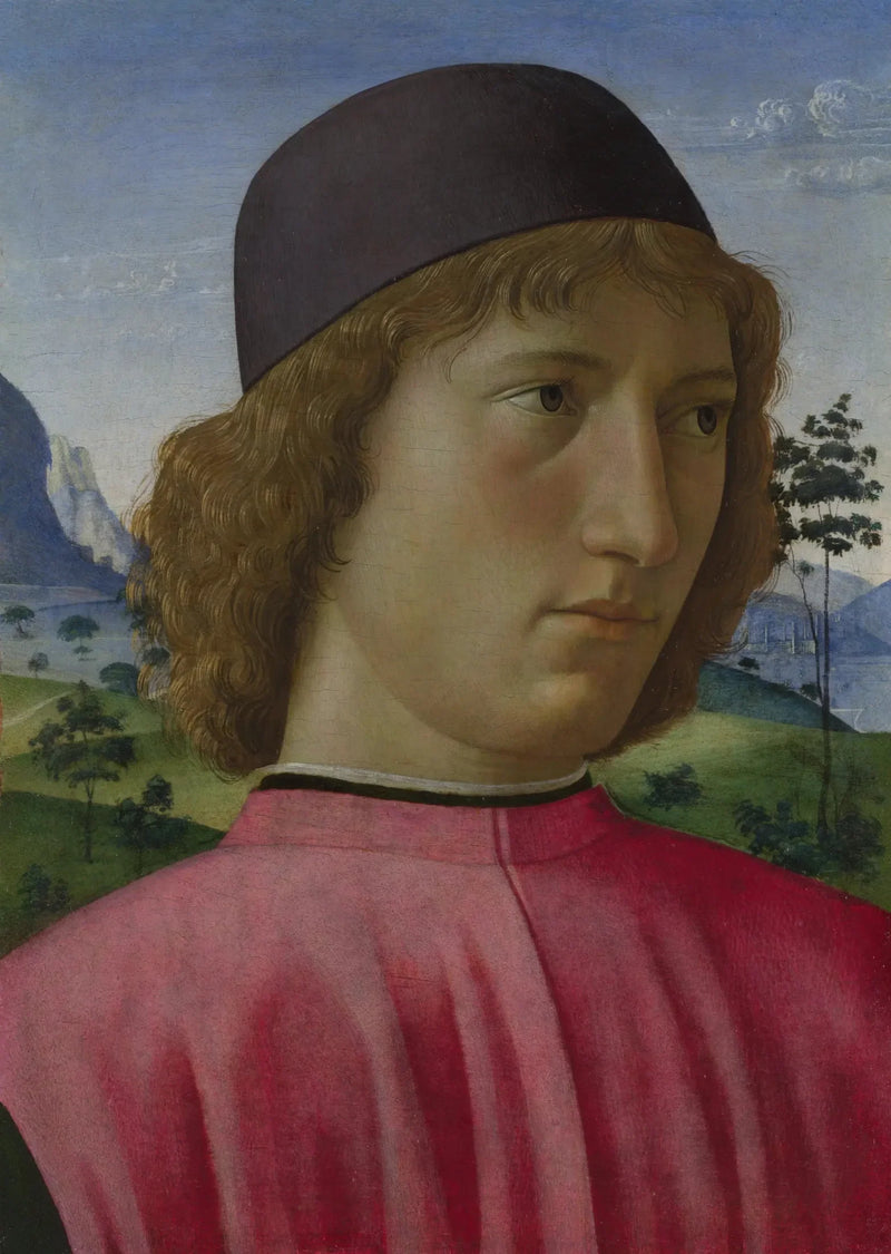 Portret młodego mężczyzny w czerwieni - Domenico Ghirlandaio