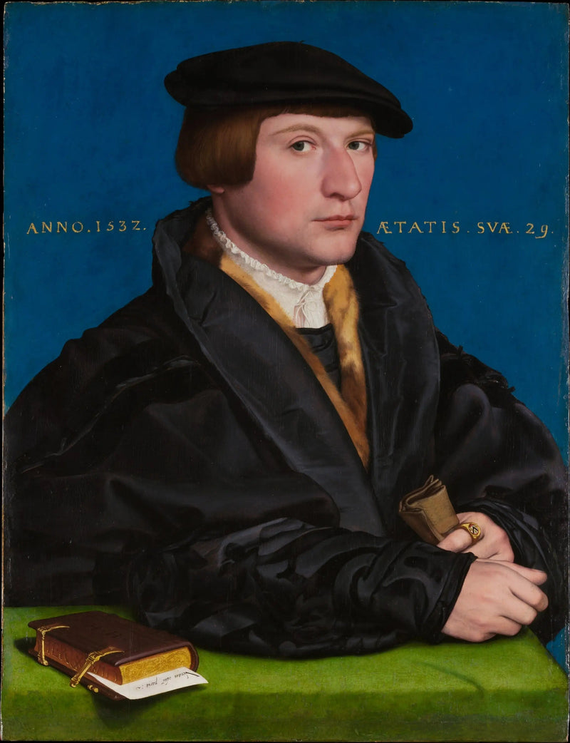 Portret członka rodziny Wedigh, prawdopodobnie Hermanna Wedigha (zmarłego w 1560 roku) - Hans Holbein Młodszy