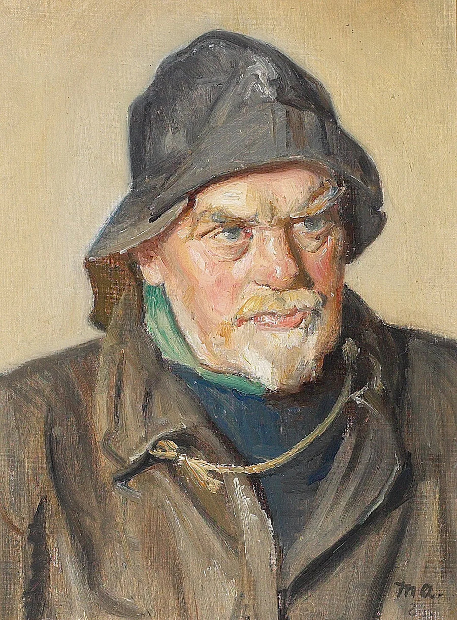 Portret rybaka w żółtym płaszczu - Michael Peter Ancher
