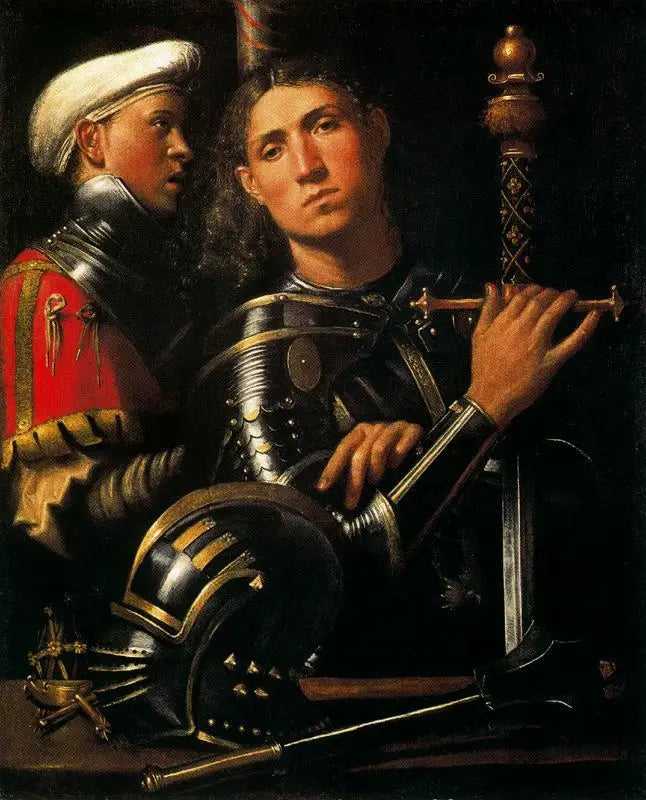 Portret żołnierza z jego giermkiem - Giorgione
