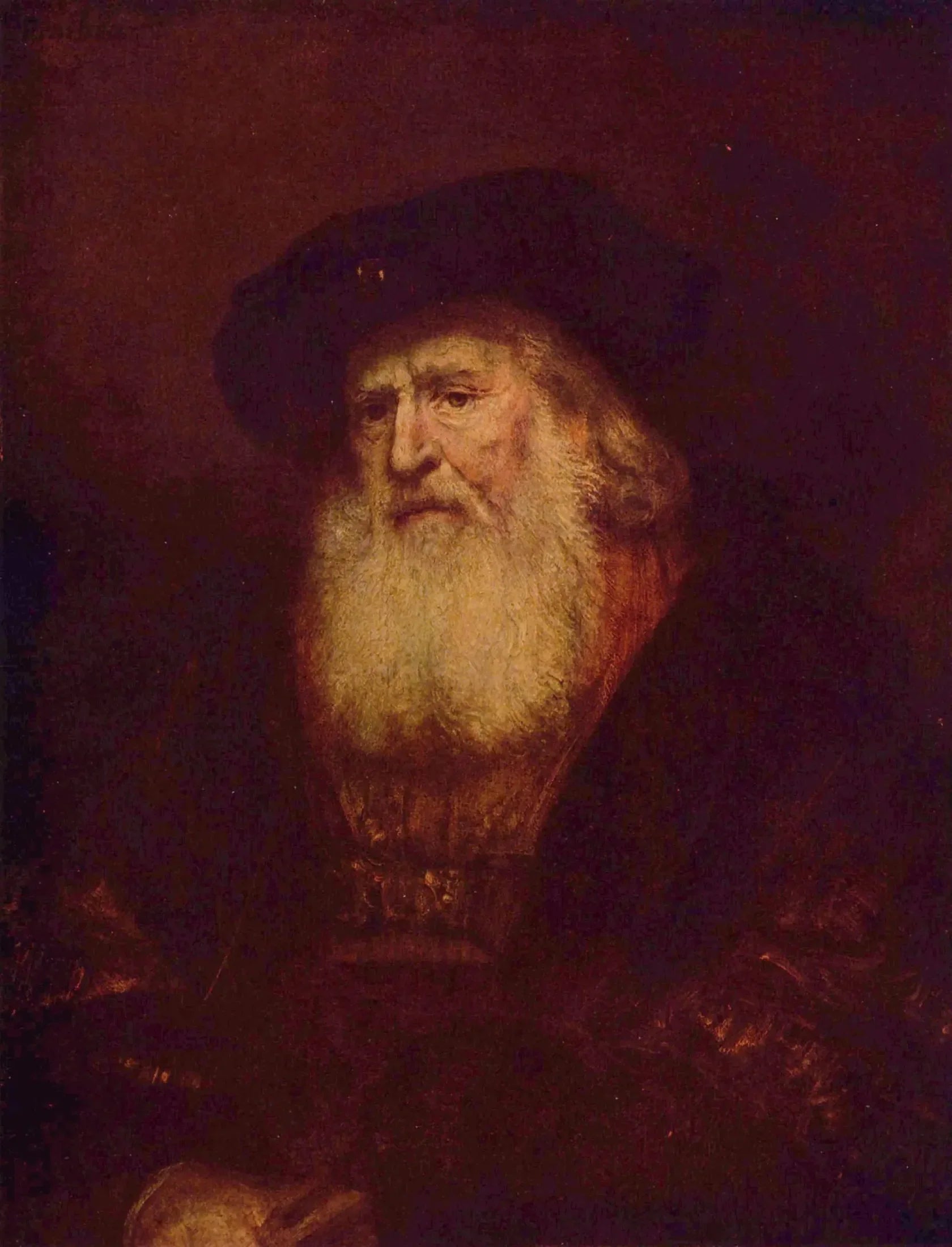 Portrait d'un vieil homme barbu - Rembrandt image 1 reproduction artisanale de tableau
