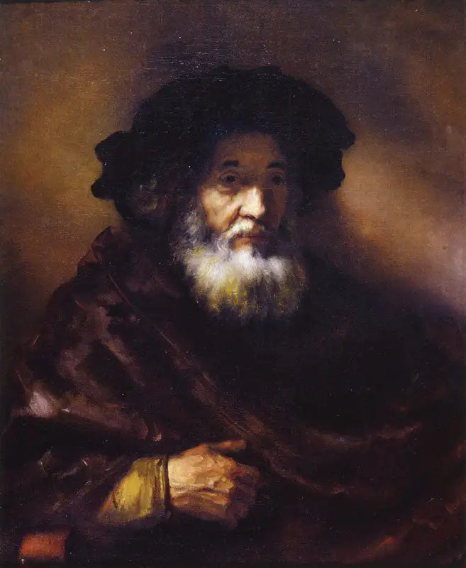 Portret starego mężczyzny w pelerynie - Rembrandt