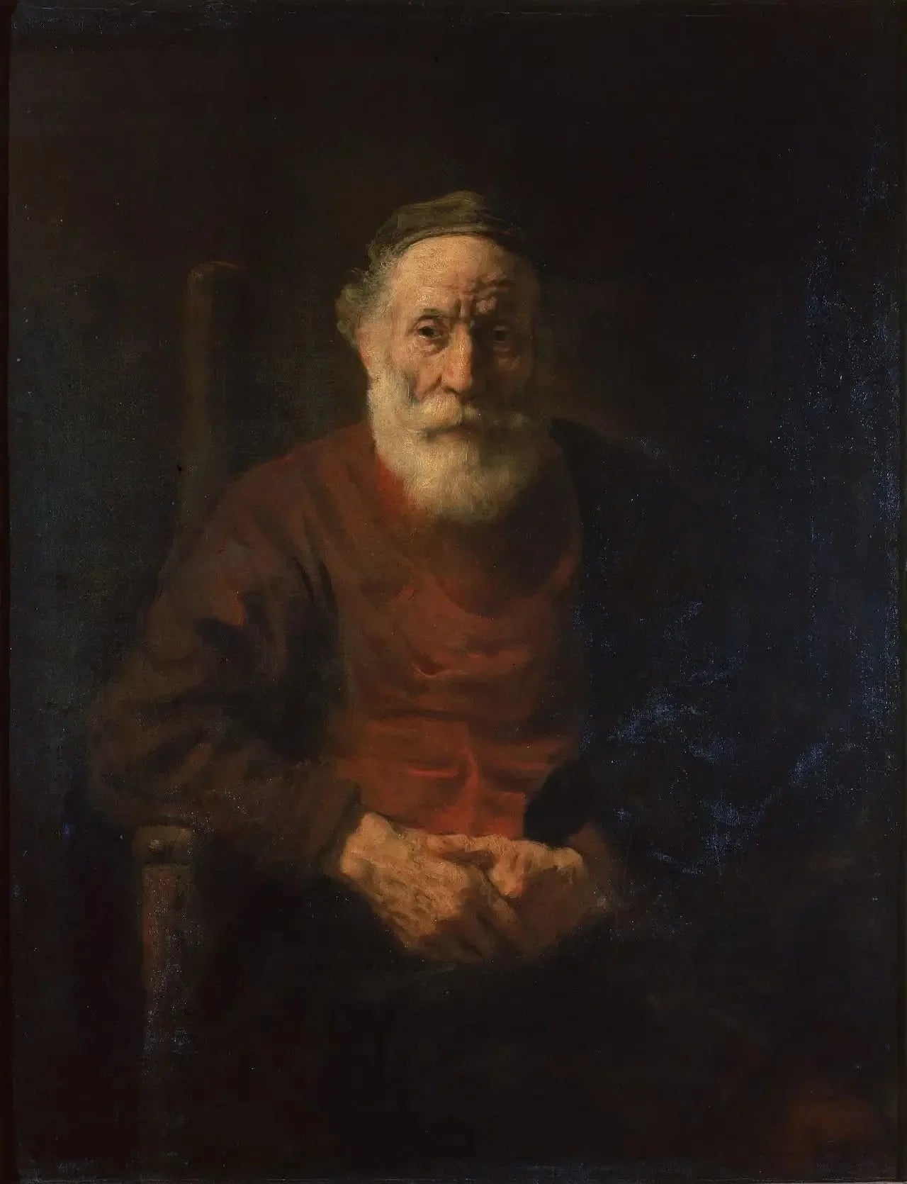 Portrait d'un vieil homme en rouge par Rembrandt - Rembrandt image 1 reproduction réalisée par Alpha Reproduction