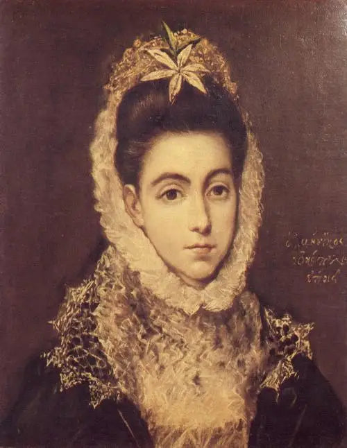 Portret damy z kwiatem - El Greco