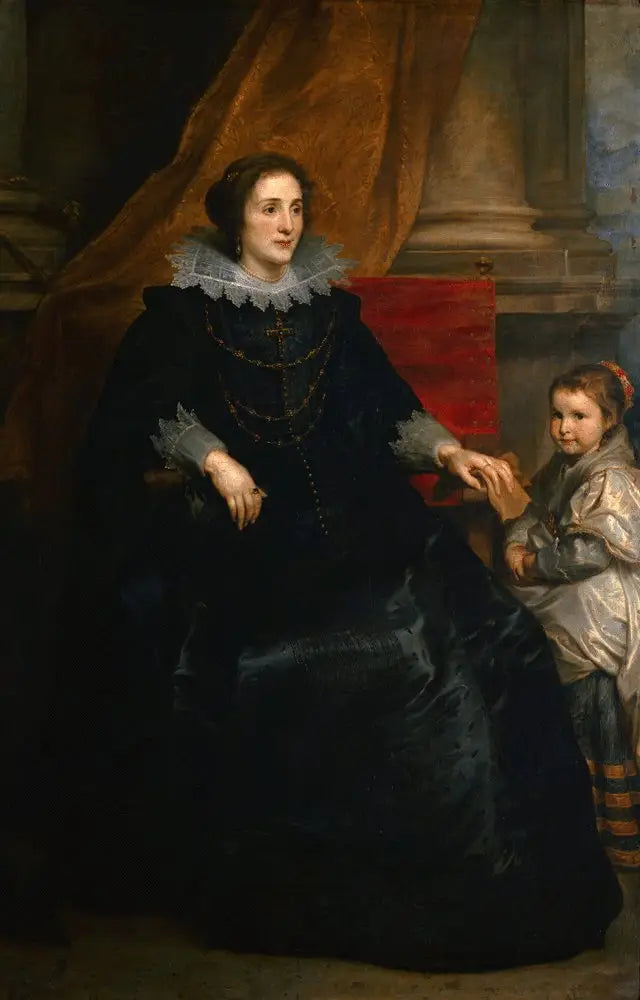 Portret damy wysokiej klasy i jej córki - Antoine van Dyck