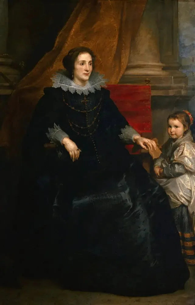 Portret damy wysokiej klasy i jej córki - Antoine van Dyck