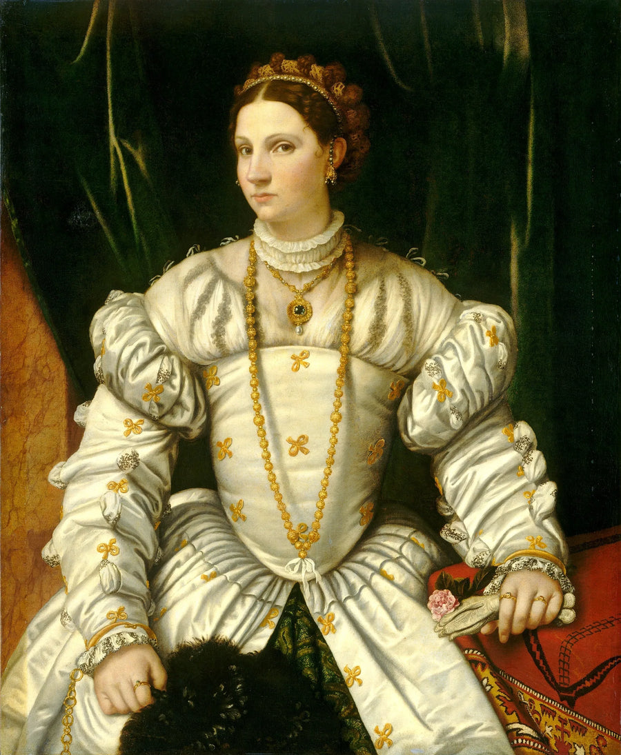 Portret damy w bieli, być może Barbary Radziwiłł (1520/23-1551), królowa Polski - Alessandro Bonvicino