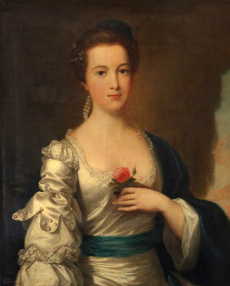 Portret damy w białej satynowej sukni - Joshua Reynolds