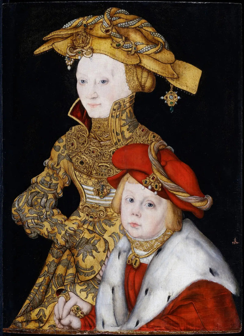 Portret damy i jej syna - Lucas Cranach Starszy