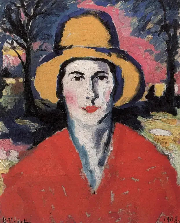 Portret kobiety w żółtym kapeluszu - Kazimir Malevich