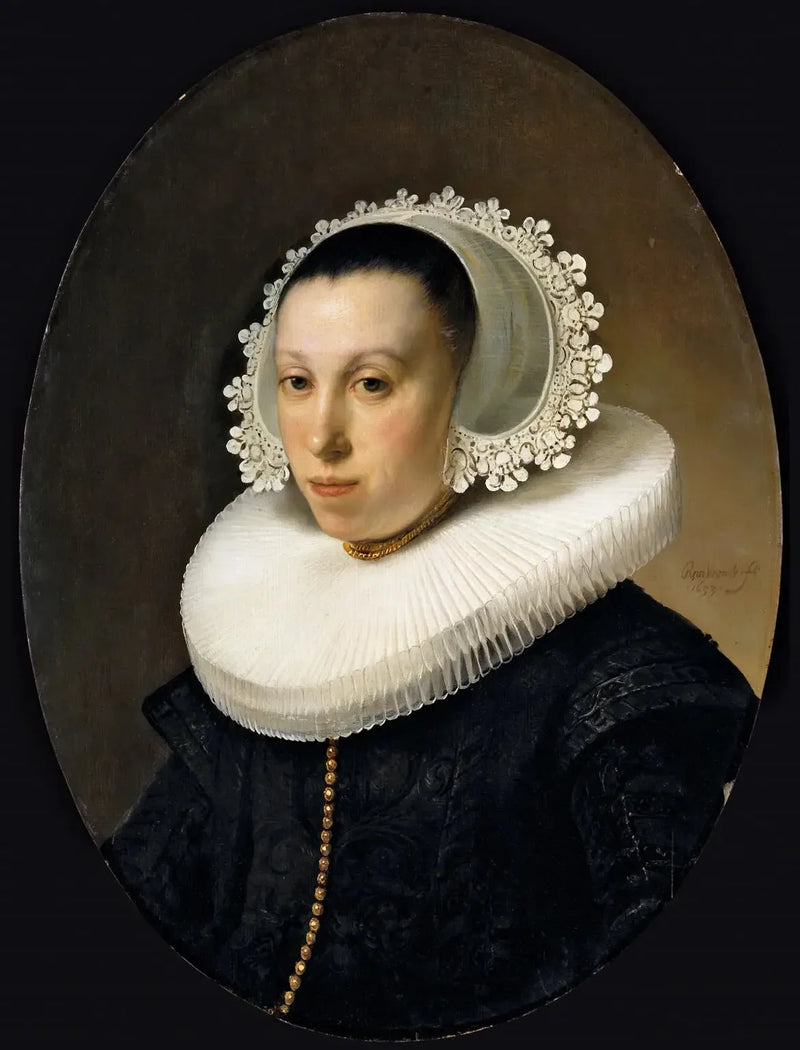 Portret kobiety w naszyjniku z młynka - Rembrandt