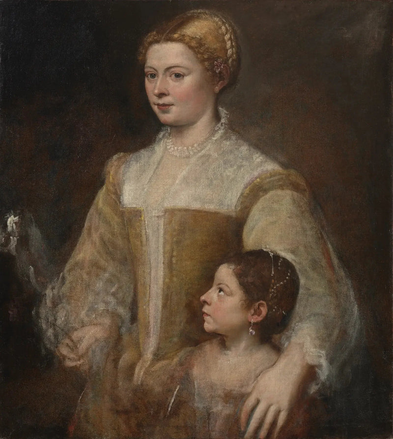 Portret kobiety z miłym - Titian