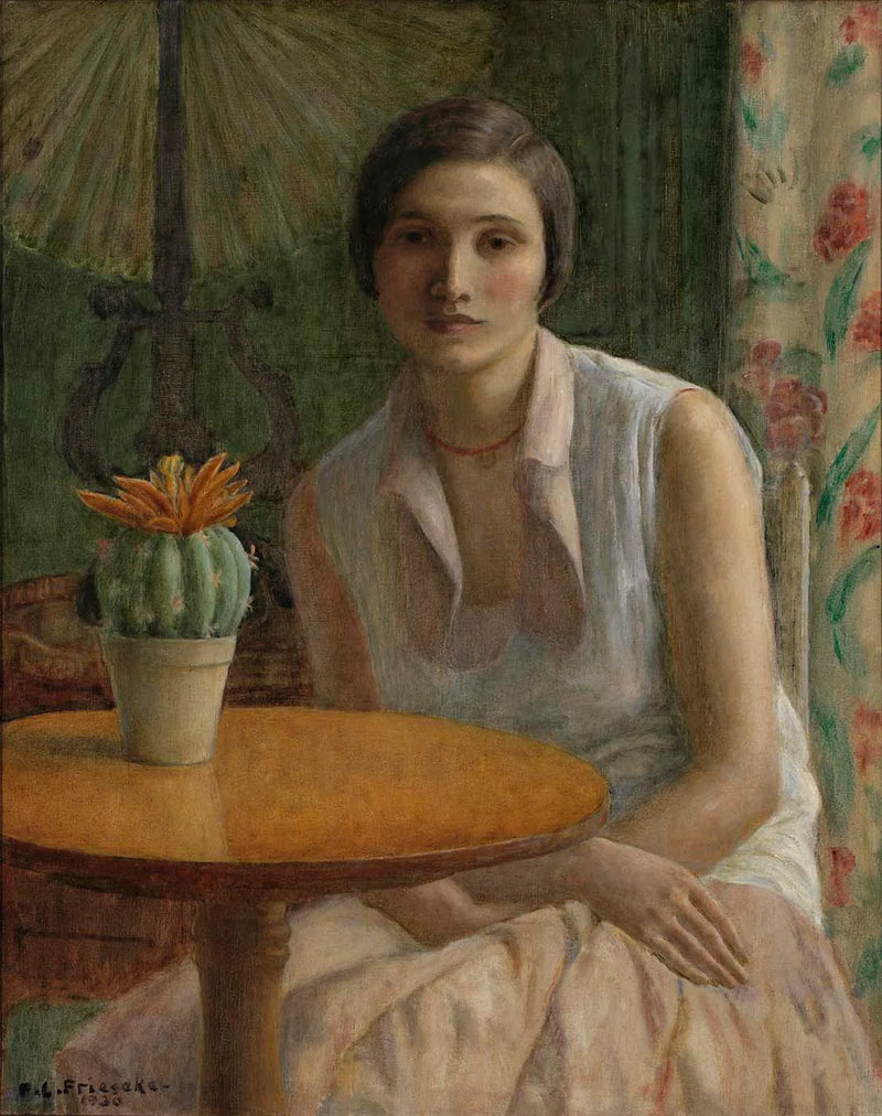Portret kobiety (z kaktusem) - Frederick Carl Frieseke