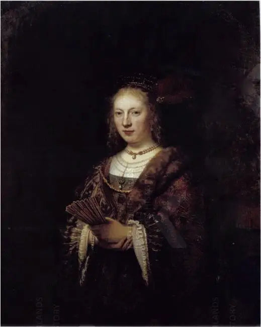 Portret kobiety z wachlarzem - Rembrandt