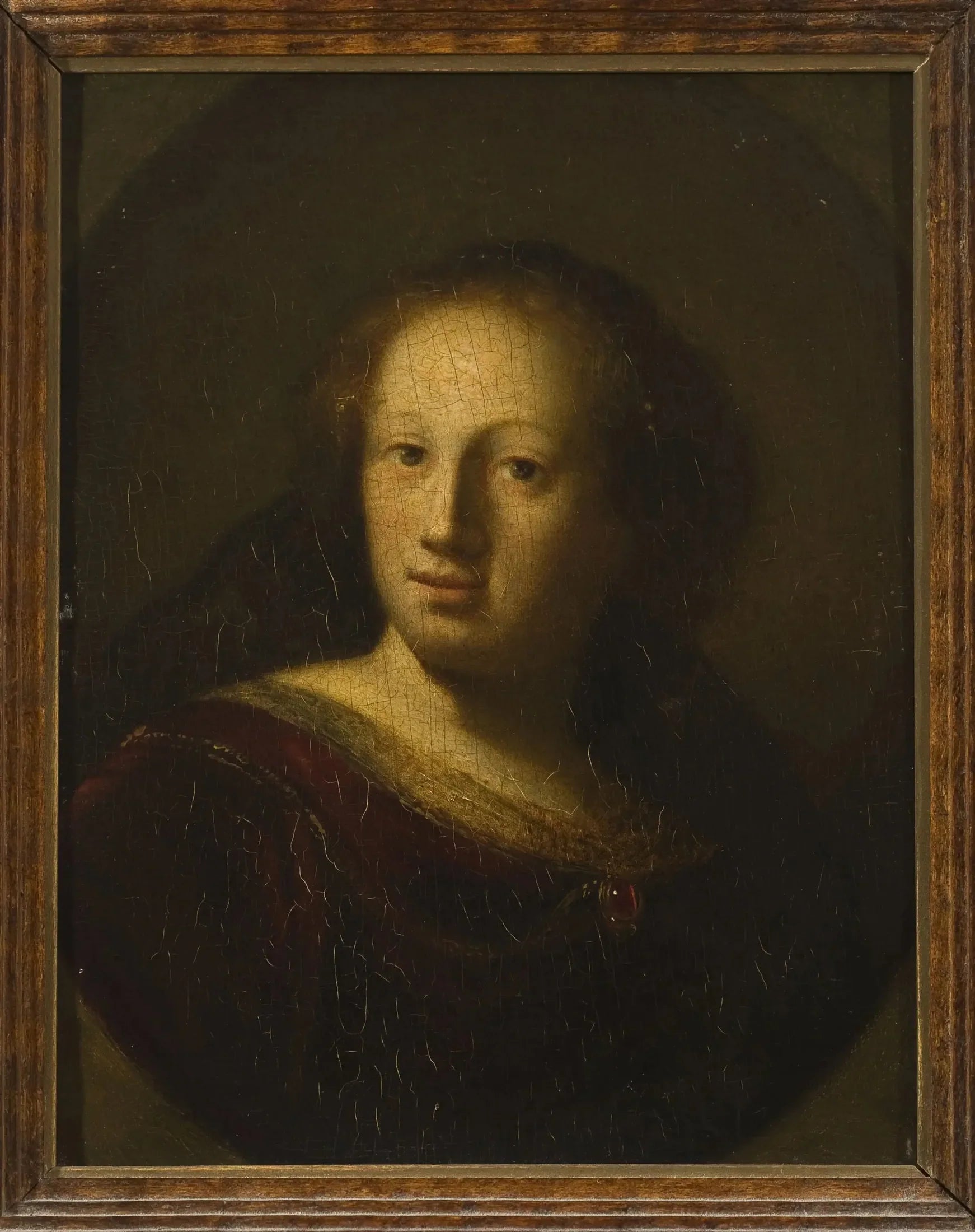 Portrait d'une femme avec un pendentif en rubis - Rembrandt image 1 reproduction artisanale de tableau