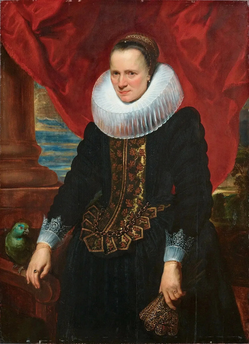 Portret kobiety z papugą - Antoine van Dyck