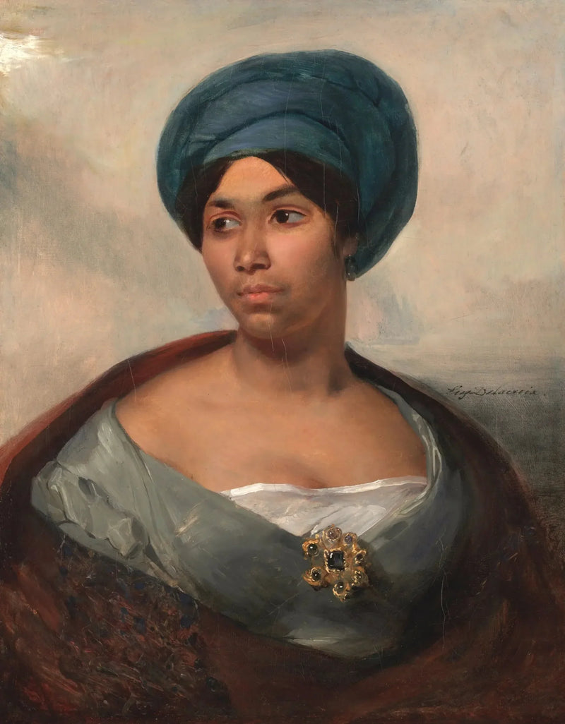 Portret kobiety w niebieskim turbanie - Eugène Delacroix