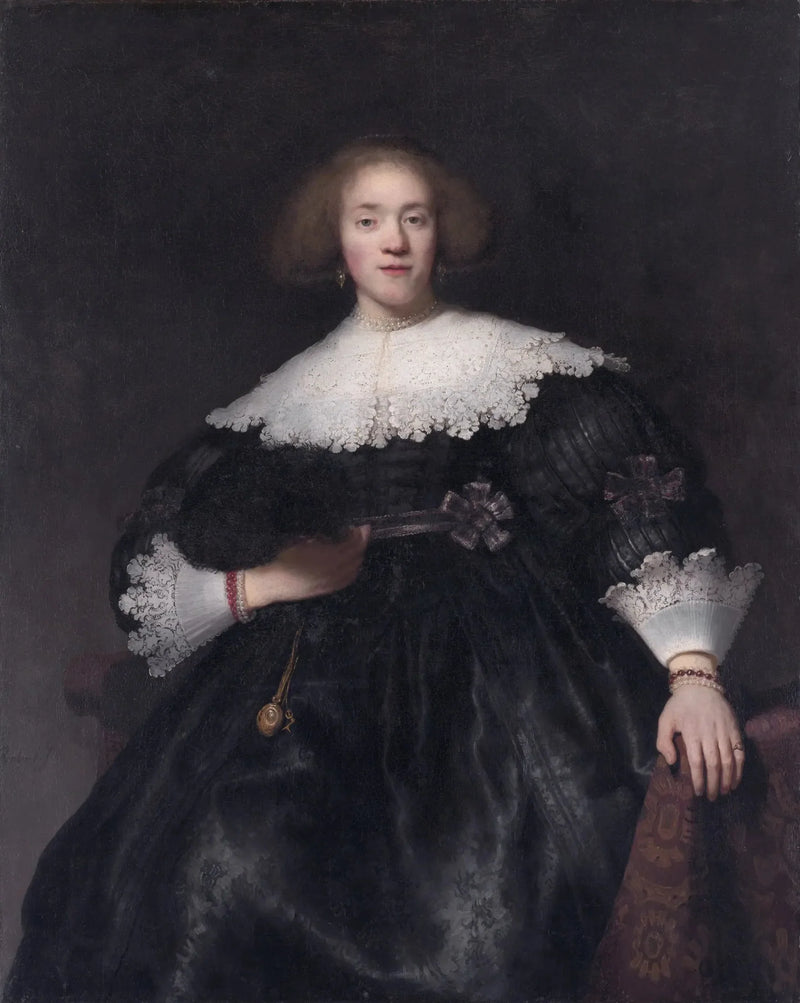 Portret młodej kobiety z wachlarzem - Rembrandt