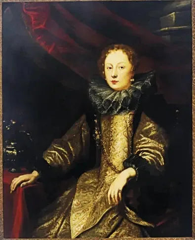 Portret Battiny Balbi, żony Marcella Durazzo (1593-1632) - Antoine van Dyck
