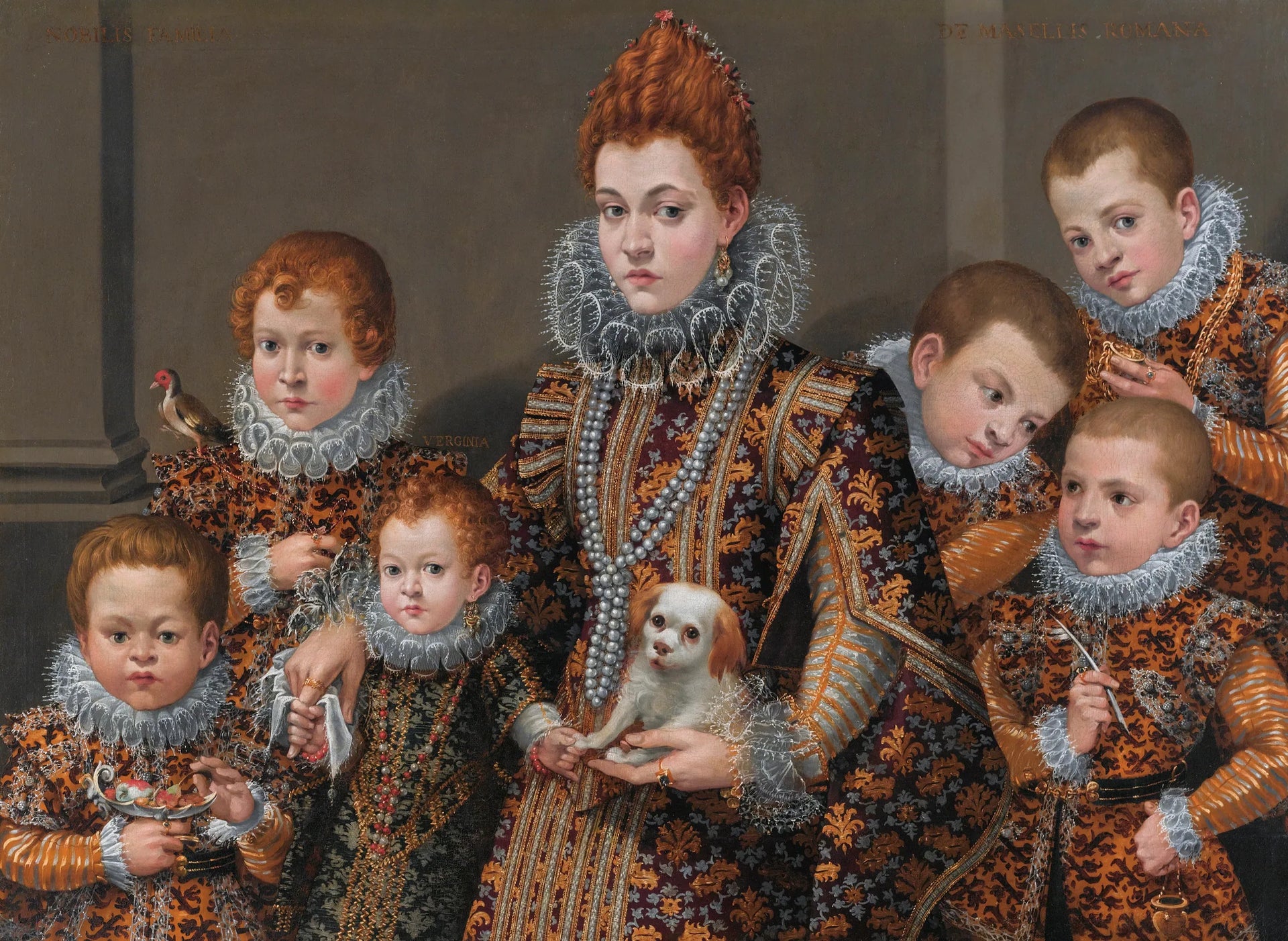 Portrait de Bianca degli Utili Maselli et de ses enfants - Lavinia Fontana image 1 copie de tableau peinte à la main