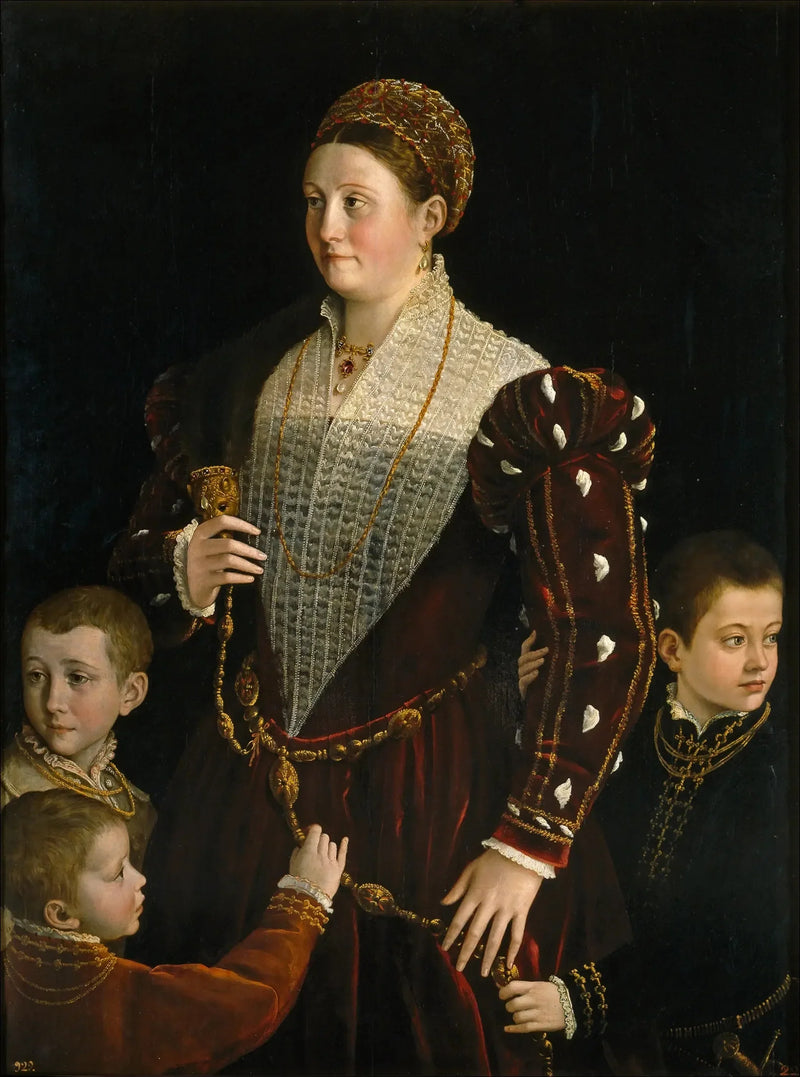 Portret Camilli Gonzagi i jej trzech synów - Parmigianino