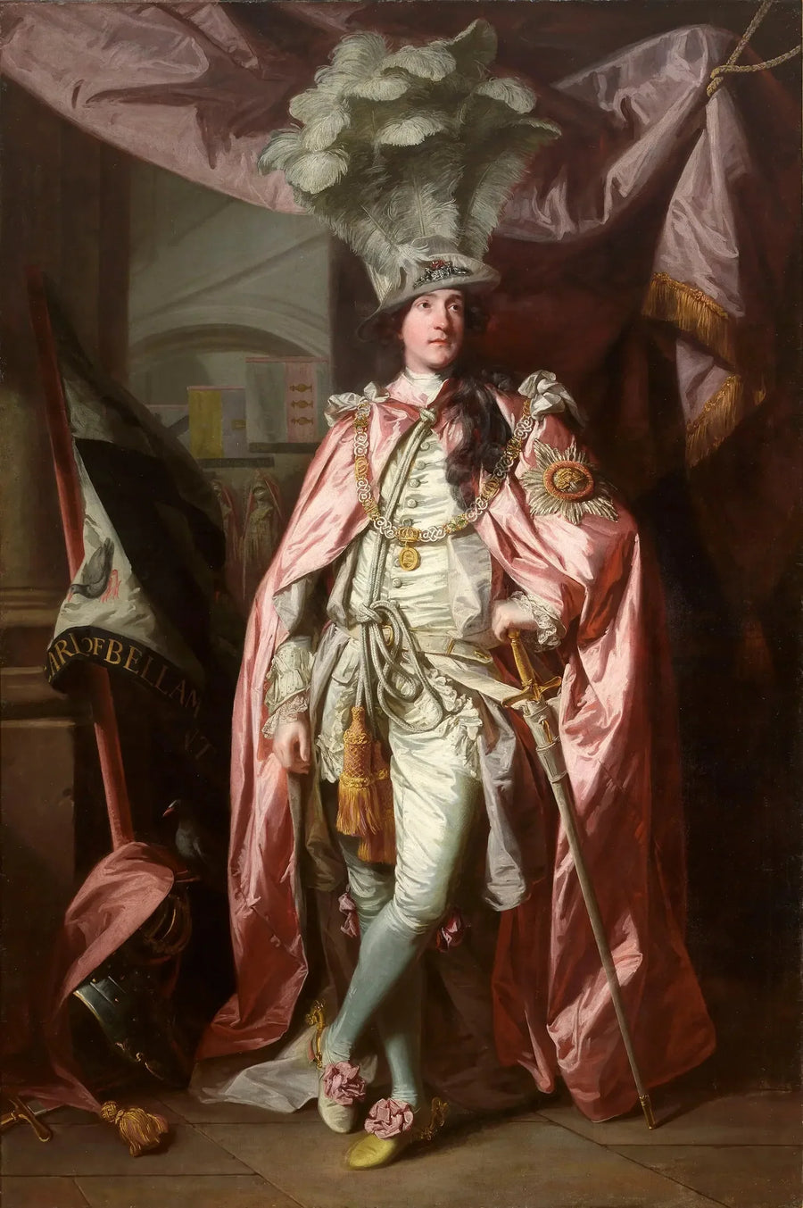 Portret Charlesa Coote'a, pierwszego hrabiego Bellamont (1738-1800), w stroju Zakonu Podwiązki - Joshua Reynolds