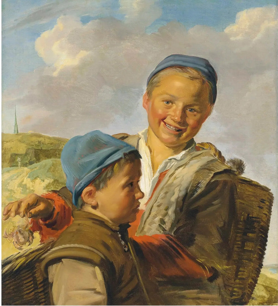 Portret dwóch chłopców rybaków, z których jeden trzyma kraba - Frans Hals