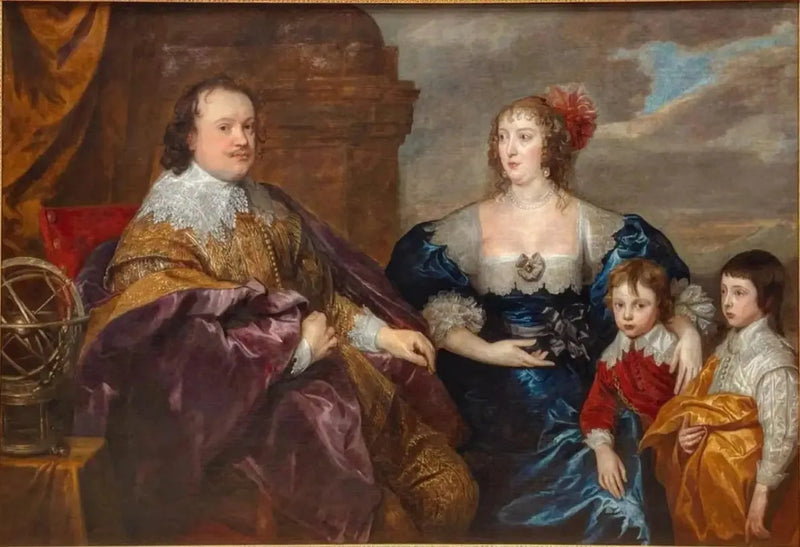 Portret rodziny Sir Kenelm Digby (1603-1665) i Lady Venetii Anastazji Stanley (1600-1633) z ich synami Kenelmem Digby i Johnem Digby (1627-1690) - Antoine van Dyck