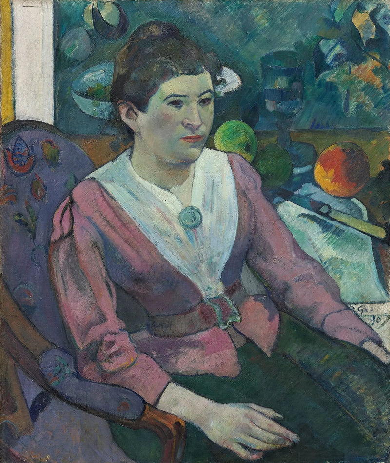 Portret kobiety z martwą naturą Cézanne'a - Paul Gauguin