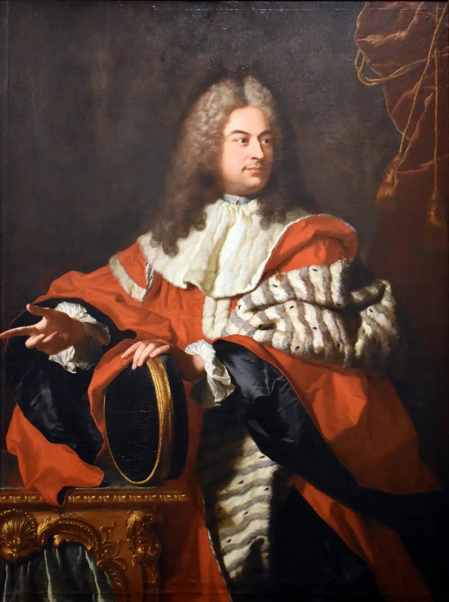 Portret Gasparda de Gueidan (1688-1767) jako prezydenta z mortirem. - Hyacinthe Rigaud