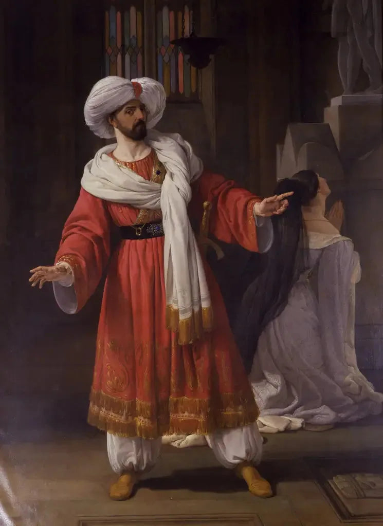 Portret Giovanniego Davida jako Alessandro w Gli arabi nelle Gallie autorstwa Pacini - Francesco Hayez