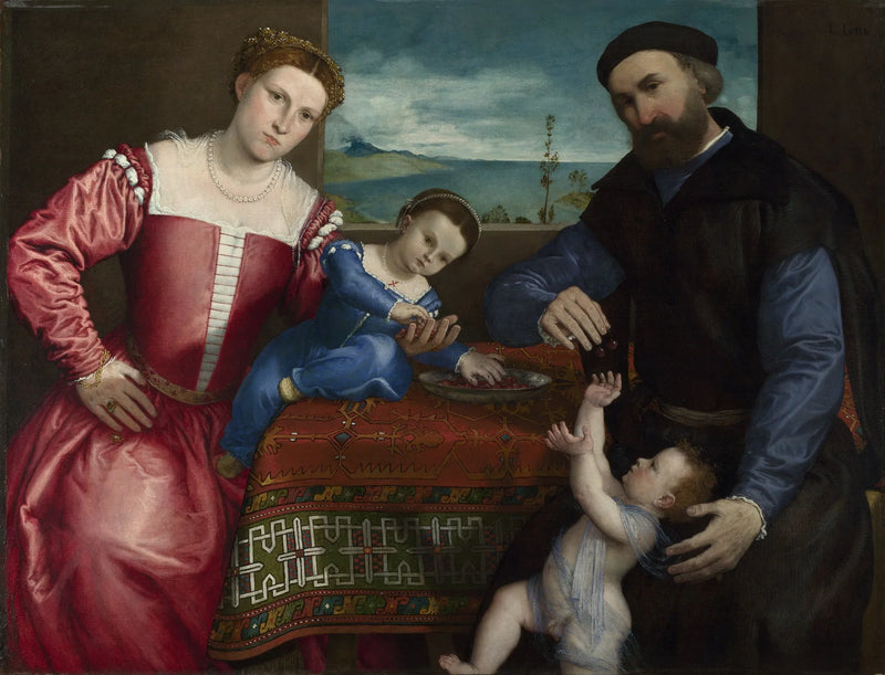 Portret Giovanni della Volta z żoną i dziećmi - Lorenzo Lotto