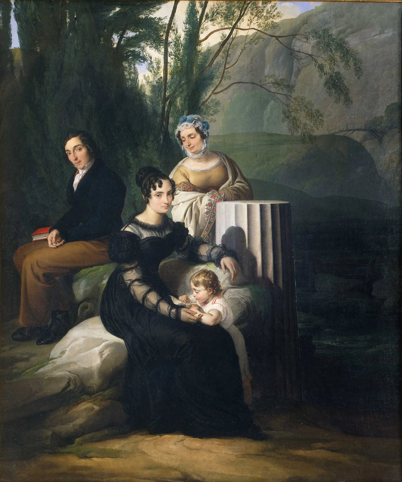 Grupowy portret rodziny Borri Stampa - Francesco Hayez