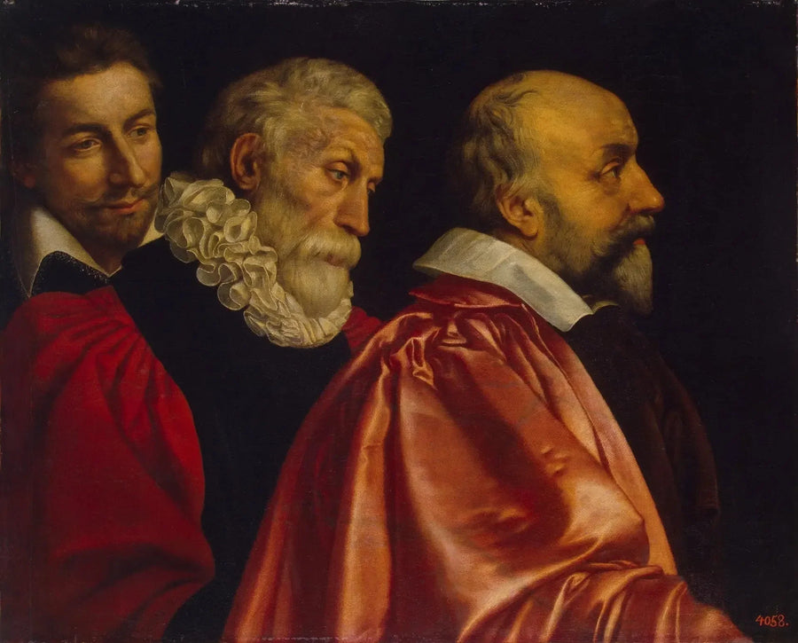 Grupowy portret trzech członków Rady Paryża (fragment utraconego obrazu) - Frans Pourbus Młodszy
