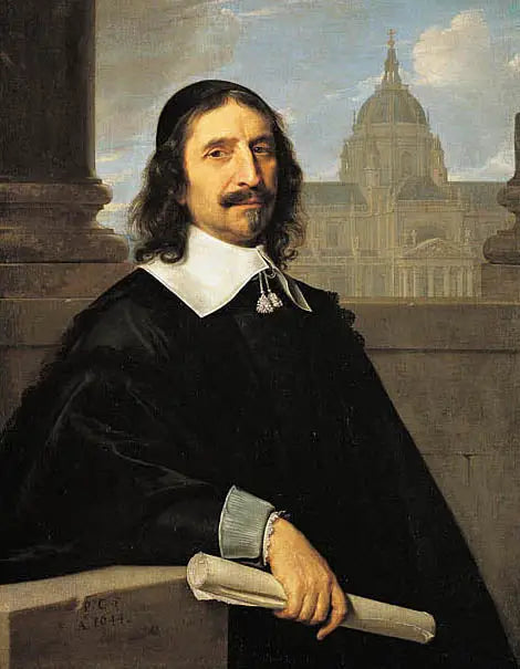 Portret Jacques'a Lemerciera przed kaplicą Sorbony zbudowaną w latach 1635–1653 - Philippe de Champaigne