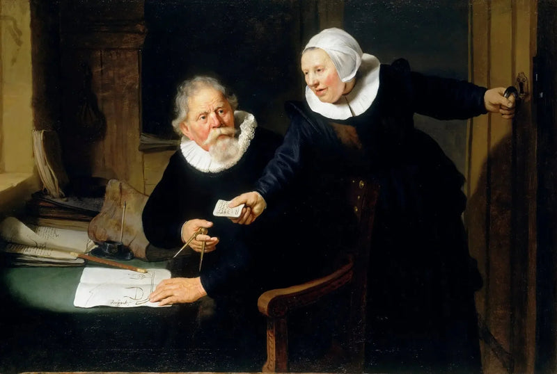 Portret Jana Rijcksena i jego żony Griet Jans - Rembrandt