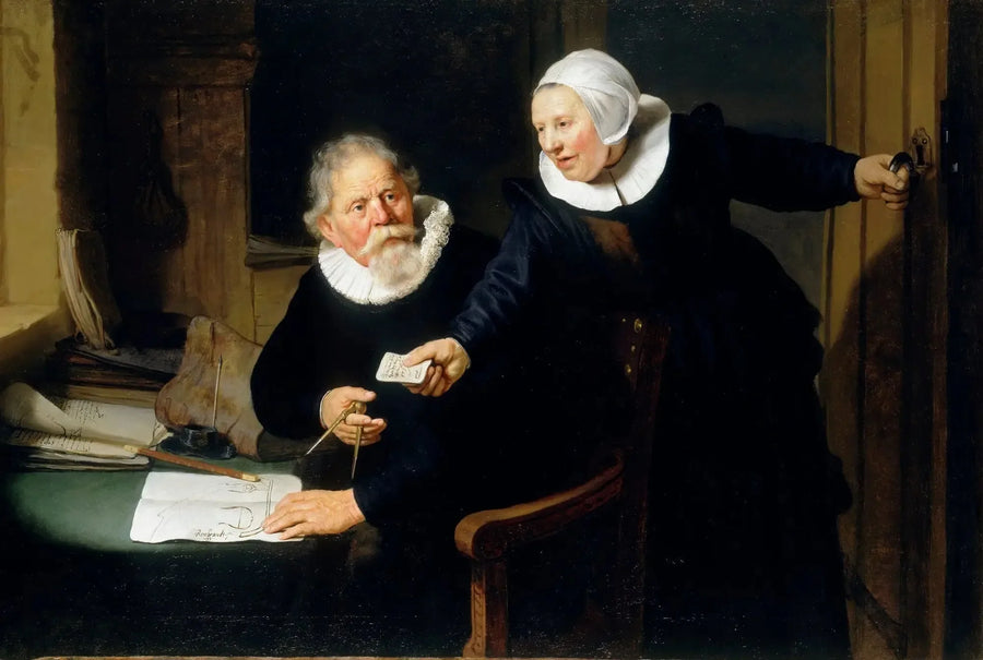 Portret Jana Rijcksena i jego żony Griet Jans - Rembrandt