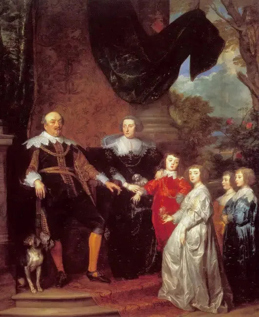 Portret Jana VIII (Młodego), hrabiego Nassau-Siegen, z jego rodziną - Antoine van Dyck