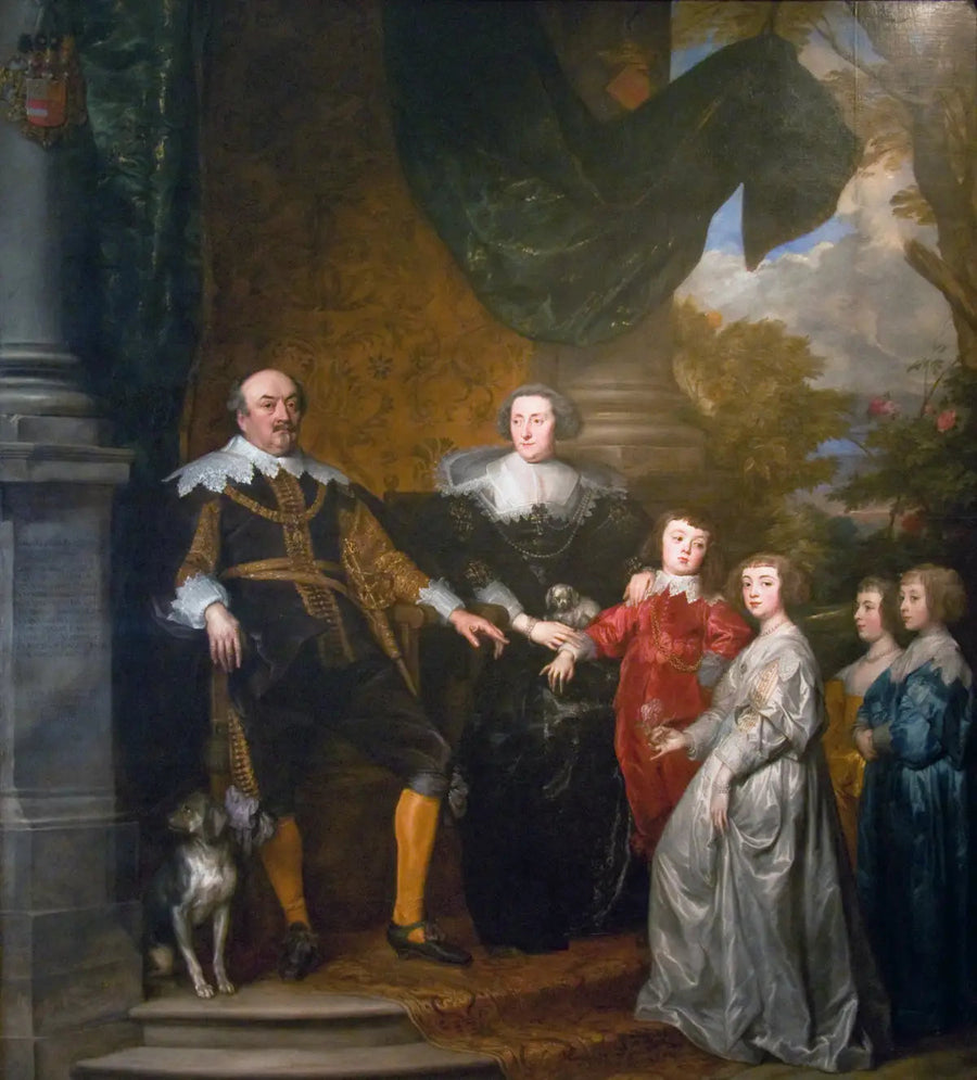 Portret Jeana, hrabiego Nassau-Siegen z rodziną - Antoine van Dyck
