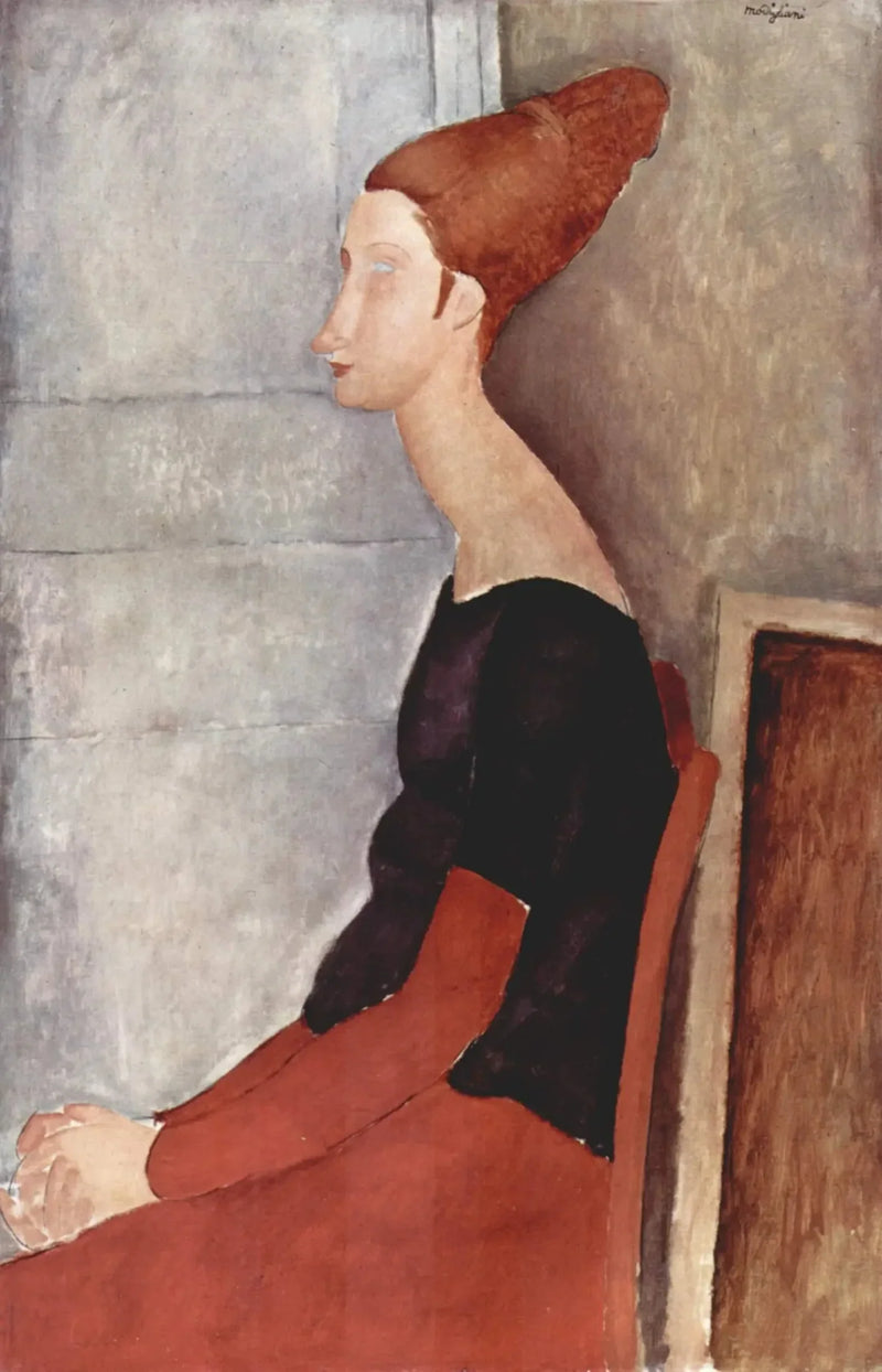 Portret Jeanne Hébuterne siedzącej w profilu - Amedeo Modigliani