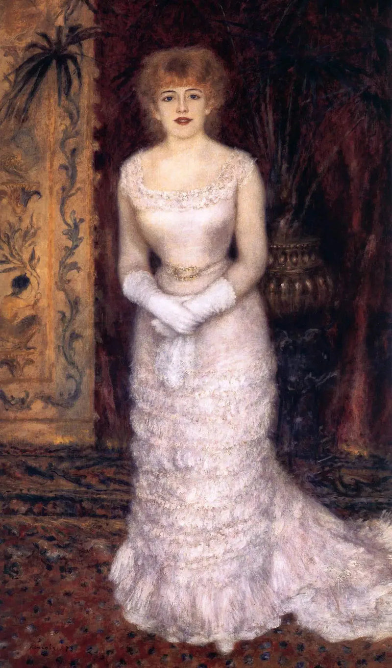 Portret Jeanne Samary w pełnej postaci - Pierre-Auguste Renoir