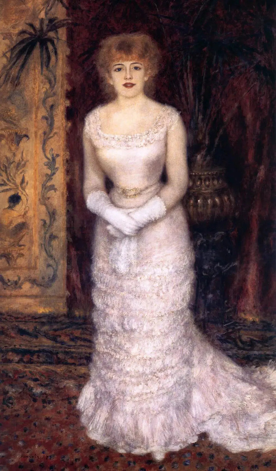 Portret Jeanne Samary w pełnej postaci - Pierre-Auguste Renoir