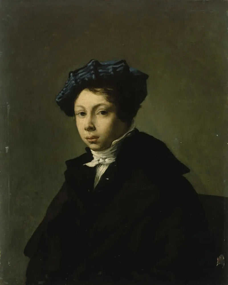 Portret młodego mężczyzny w niebieskim berecie - Eugène Delacroix