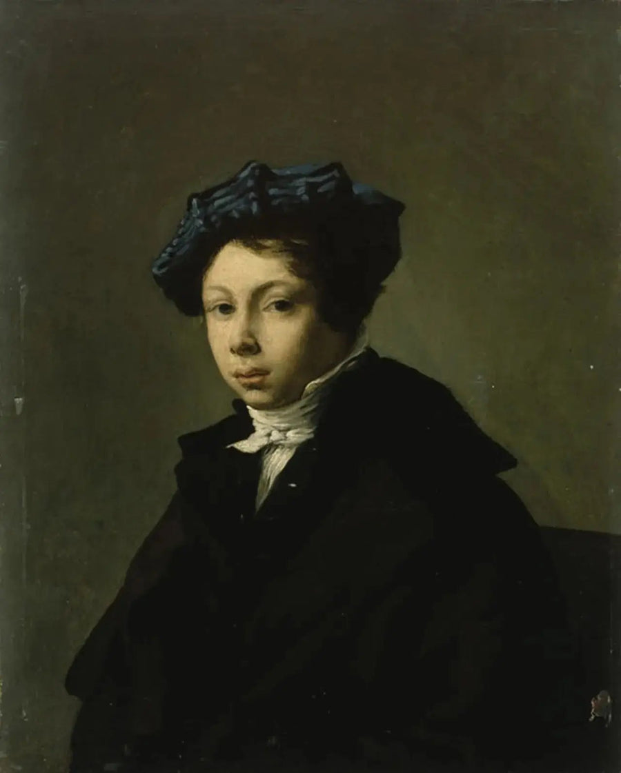 Portret młodego mężczyzny w niebieskim berecie - Eugène Delacroix