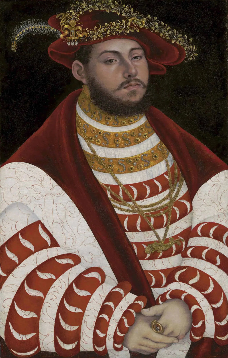Portret Johanna Fryderyka Wielkodusznego jako elektora księcia - Lucas Cranach Starszy