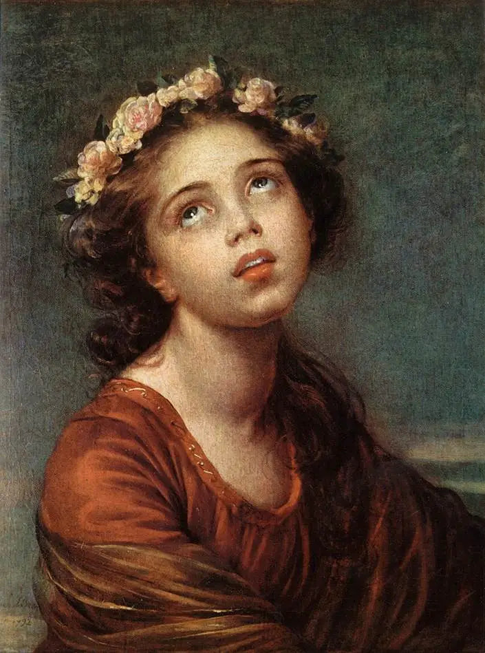 Portret Julie Lebrun z koroną z róż - Élisabeth Vigée Le Brun