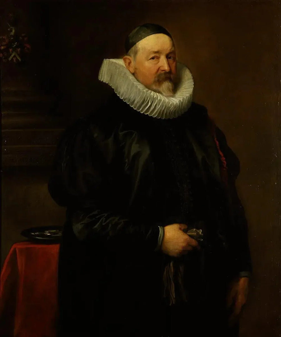 Portret kapelana miasta Antwerp, Adriaen Stevens, w wieku 68 lat - Antoine van Dyck