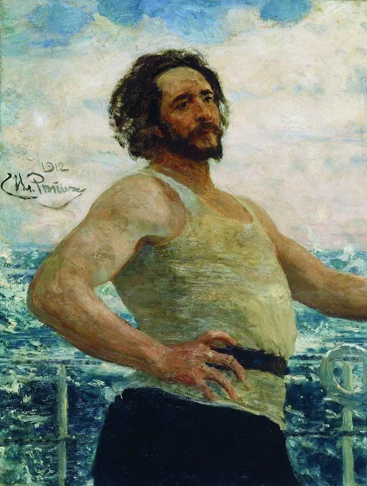 Portret pisarza Leonida Nikolaevicza Andrejewa na jachcie - Ilya Repin