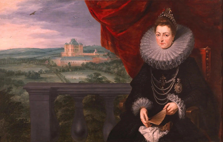 Portret księżniczki Izabeli z zamkiem Mariement w tle - Peter Paul Rubens